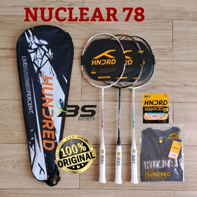 RAKET BADMINTON HUNDRED NUCLEAR 78 HNDRD NUCLEAR 78 ORIGINAL