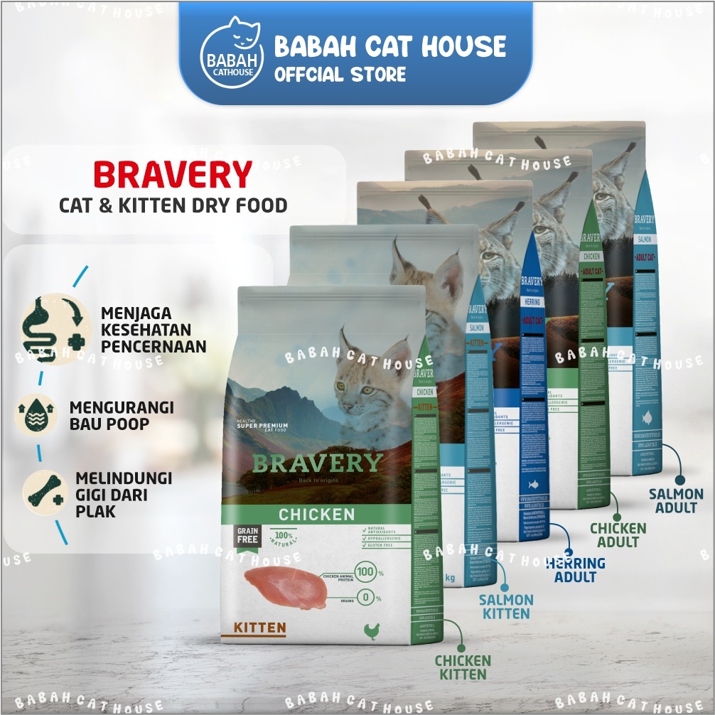 2KG CAT FOOD BRAVERY Kitten Adult Makanan Kucing Anak dan Dewasa Kering Dry Catfood RC Ampuh Happy G