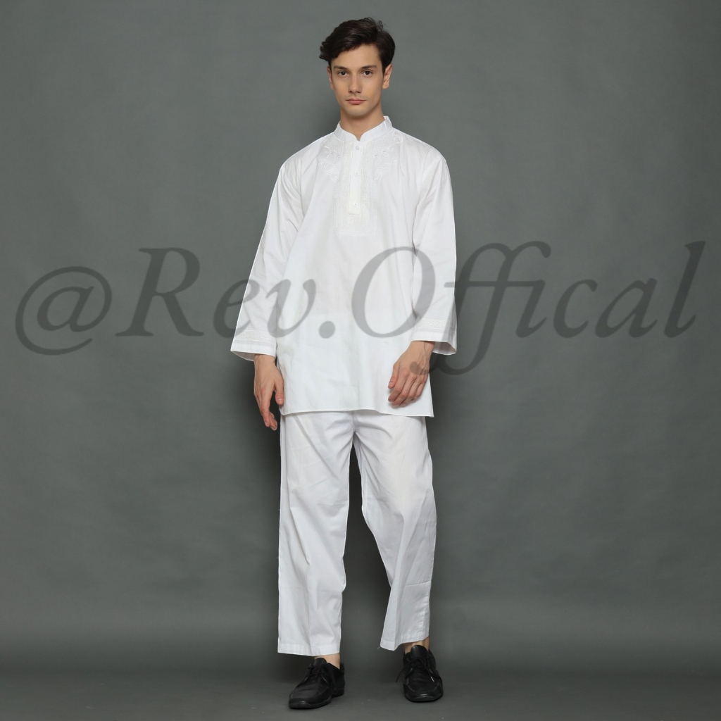 Baju Koko Pria Setelan Pakistan Putih Exlusive Premium Baju Muslim Pria