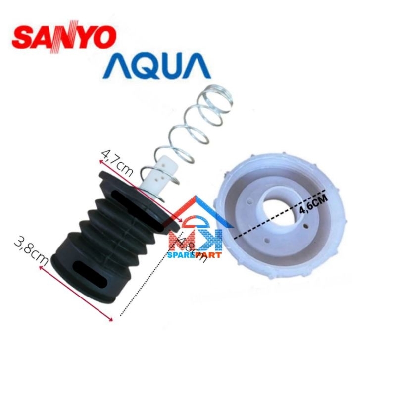 Karet + tutup pembuangan air mesin cuci Sanyo AQua 2 Tabung