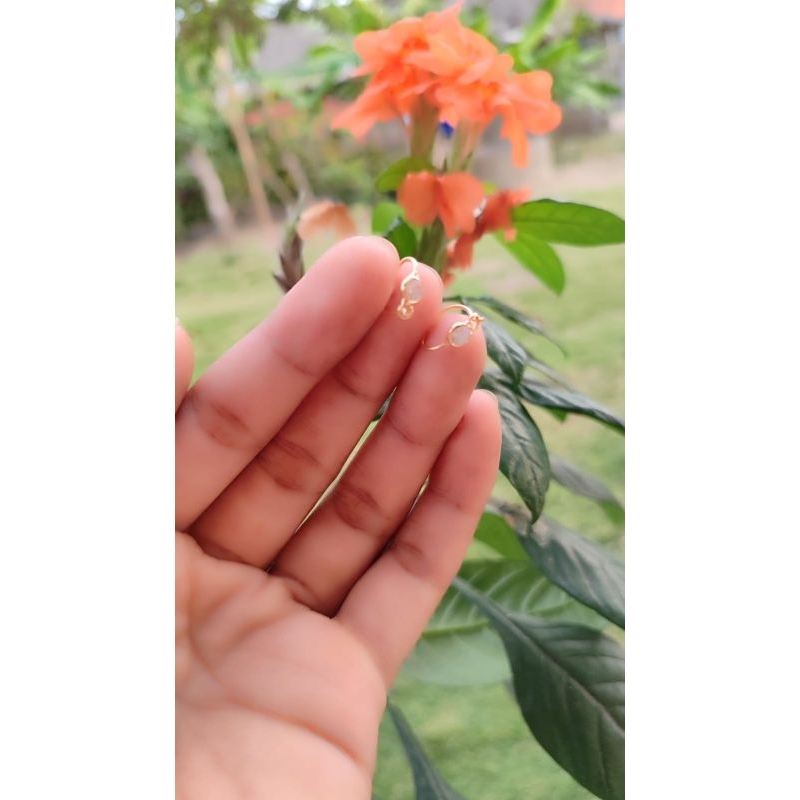 anting kenip perak925 berlapis emas24k