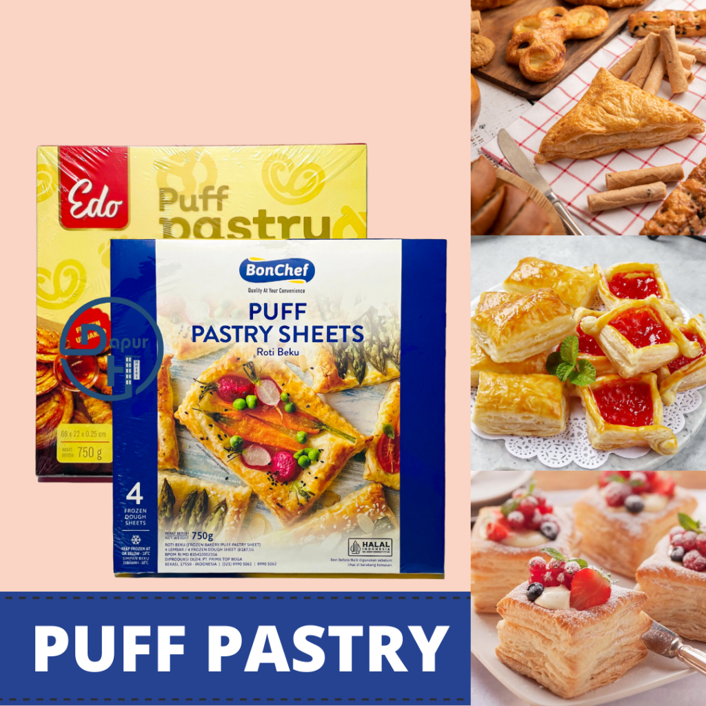 

PUFF PASTRY Croffle Sheet EDO & BONCHEF 750 g Halal | Kulit Zuppa Soup--