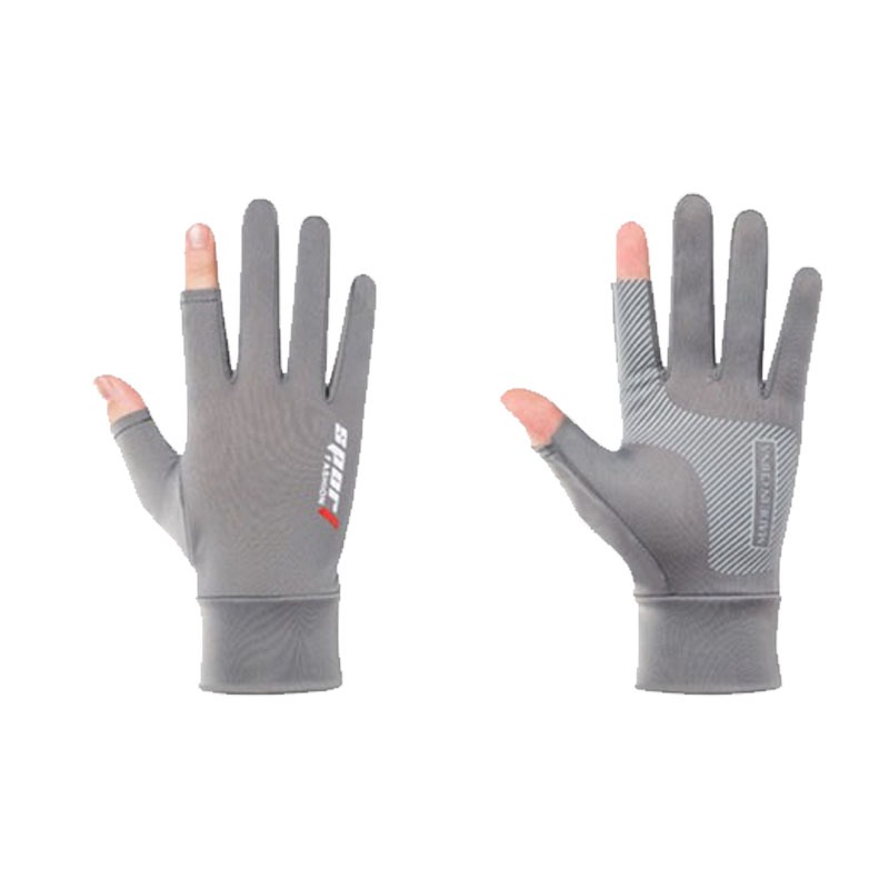 Sarung Tangan Motor Sepeda Pria Wanita Ice Silk Gloves Anti Slip Es Sutra Nyaman Dan Bernapas Cewek Anti Air Touch Screen Setengah Jari Jari Ganda Anti-slip