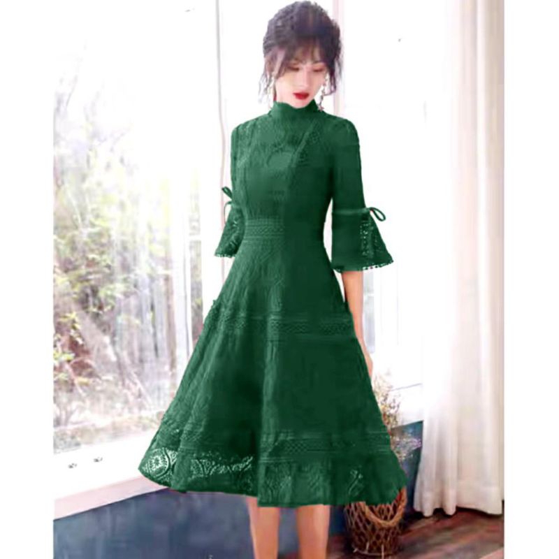 0930 Fashion minidress mini dress dres dresscod leher kerah tinggi cheongsam sanghai CNY Imlek natal