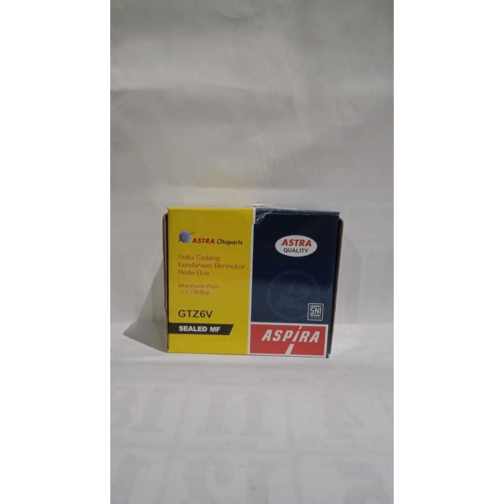 Aki ASPIRA GTZ6V MF (5 Ah) - Aki Motor untuk Motor Beat Pop esp ISS, Vario 125/150 esp ISS, Sonic 15