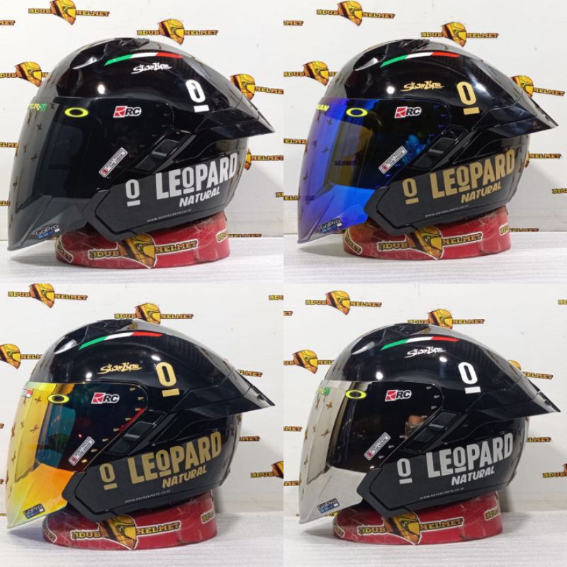 HELM RSV SV300 SOLID BLACK GLOSY LEOPARD