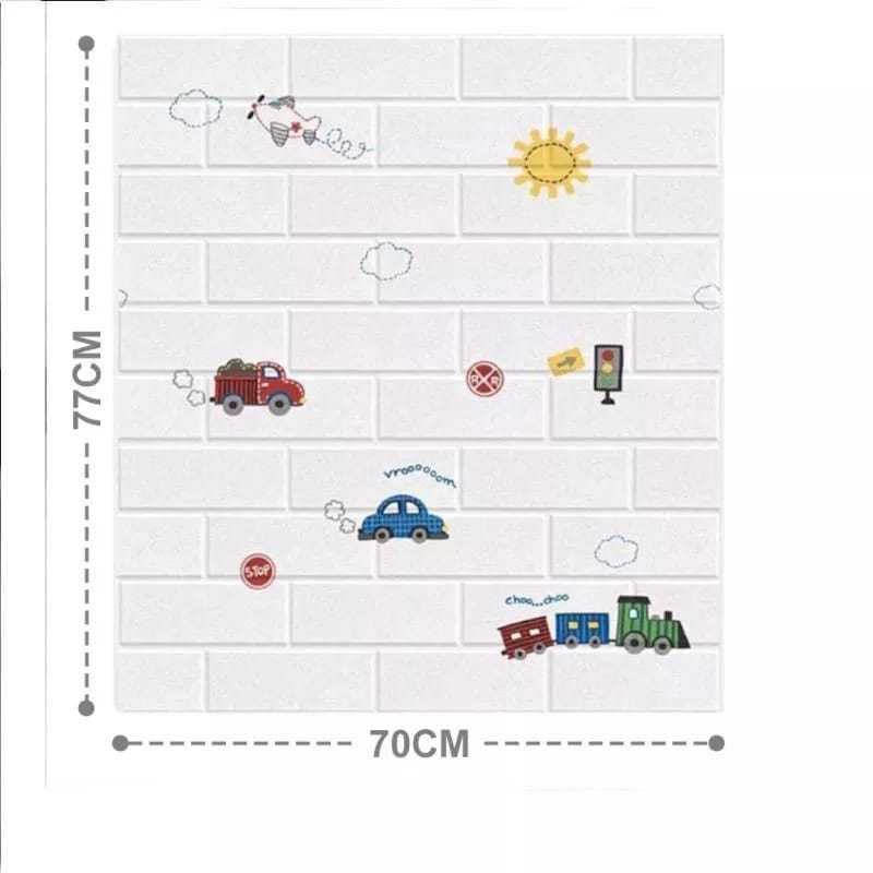 wallpaper dinding 3d foam karakter anak sudah ada lemnya