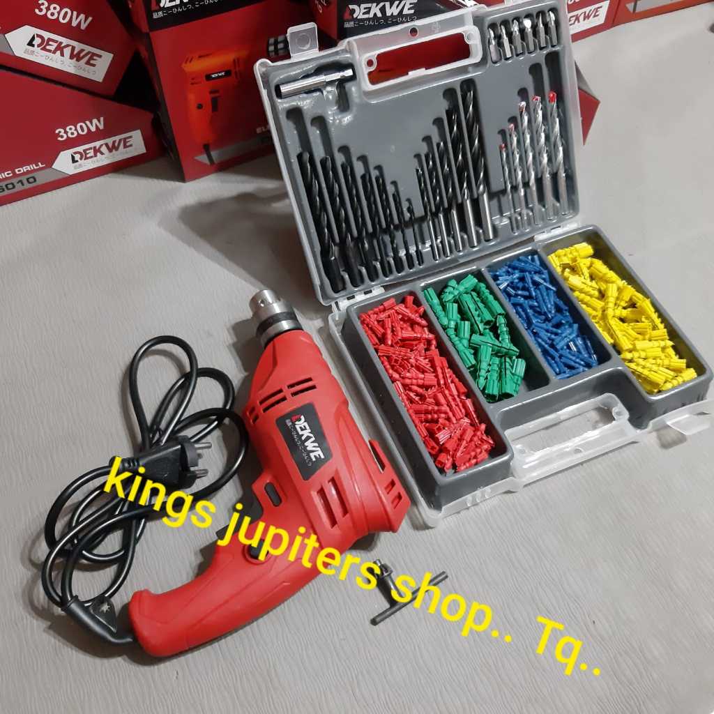 2PC BOR 10MM BESI KAYU + MATA BOR BESI KAYU DINDING MESIN 10 MM merk DEKWE 6010 NOVUS 8002 JLD 103