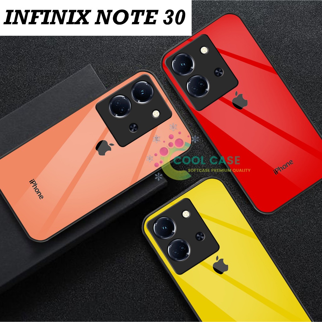 Softcase Infinix Note 30 Terbaru 2023 Case Kaca Infinix Note 30 Motif Logo Iphone [CK181] Casing Handphone Infinix Note 30