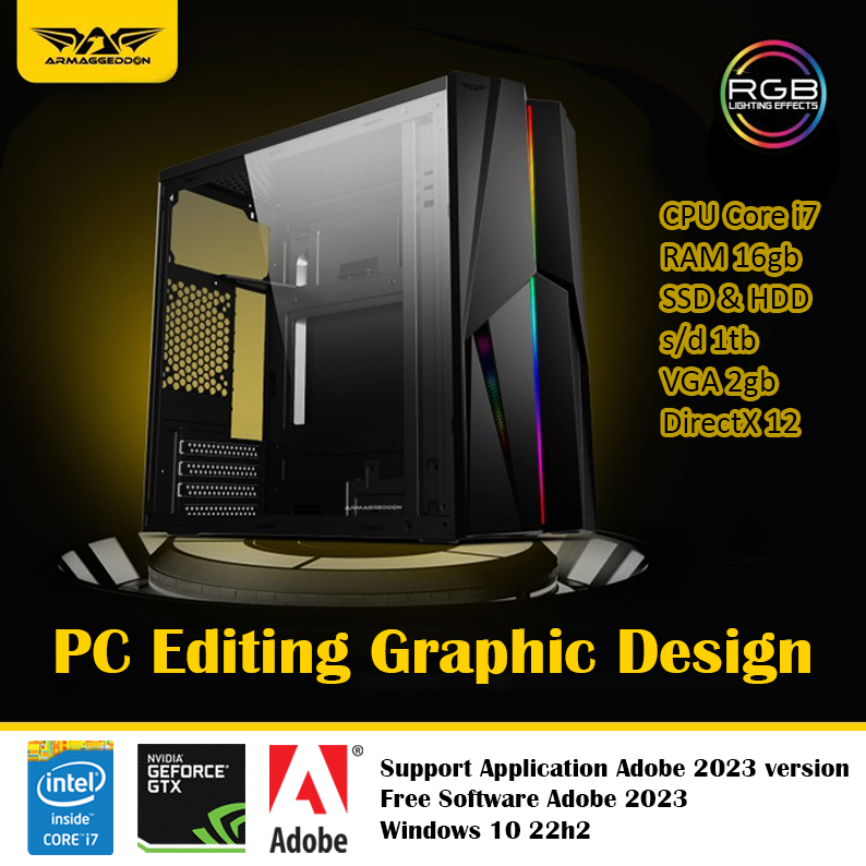 PC Core i7 Ram 16gb ALL NEW untuk Design Graphic, Editing, Photography Editing, Gaming