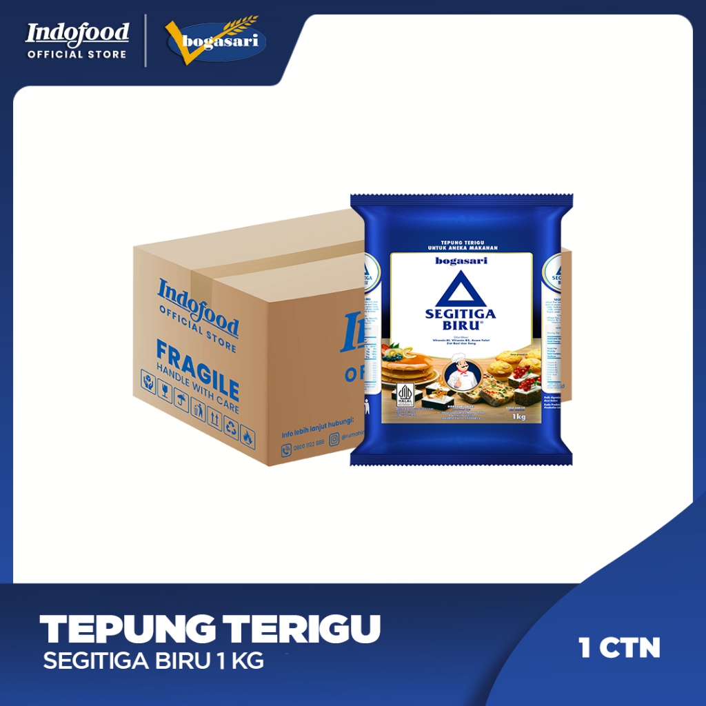 

1 ctn - Tepung Terigu Segitiga Biru 1 kg