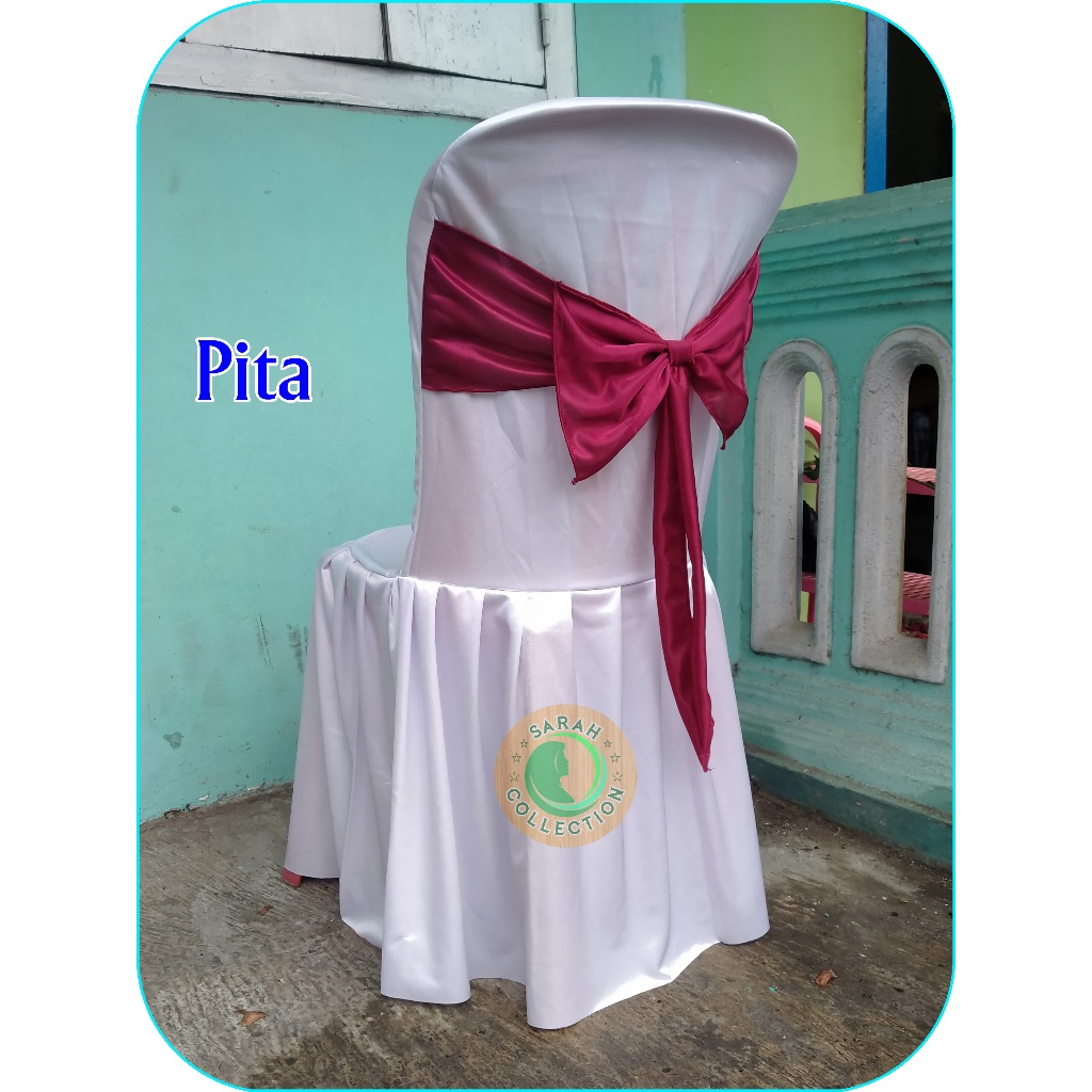 Sarung Kursi NAPOLLY 101 Putih Pita / Bungkus Kursi Pesta