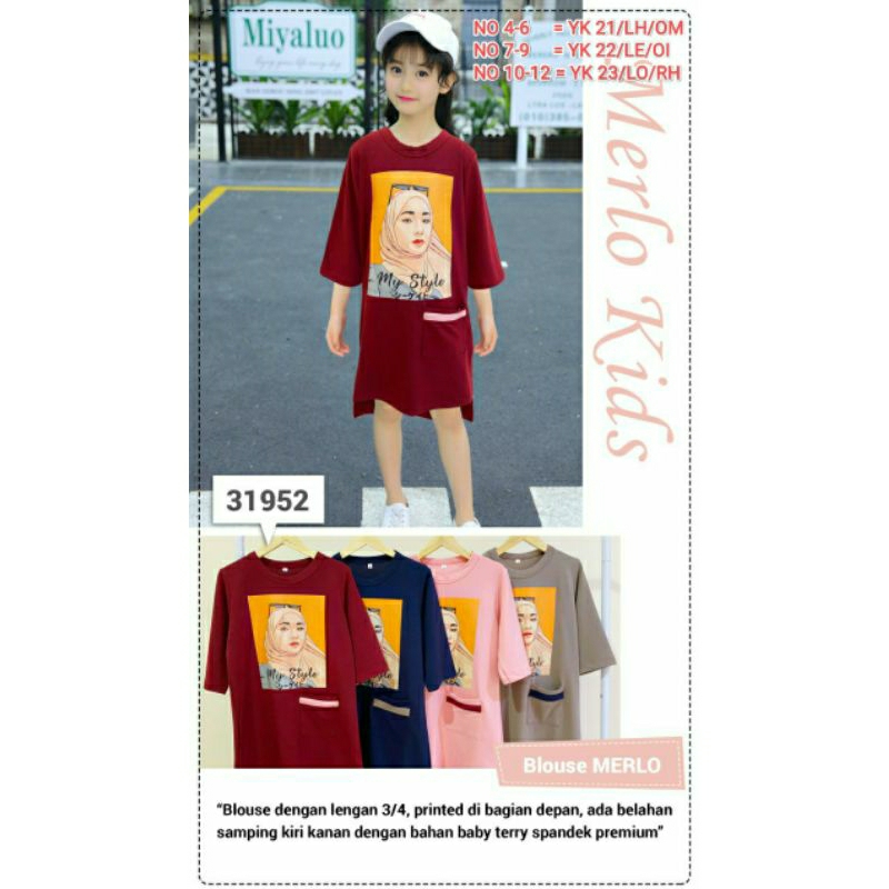 Dress anak perempuan/tunik anak/long tunik anak perempuan/dress korea