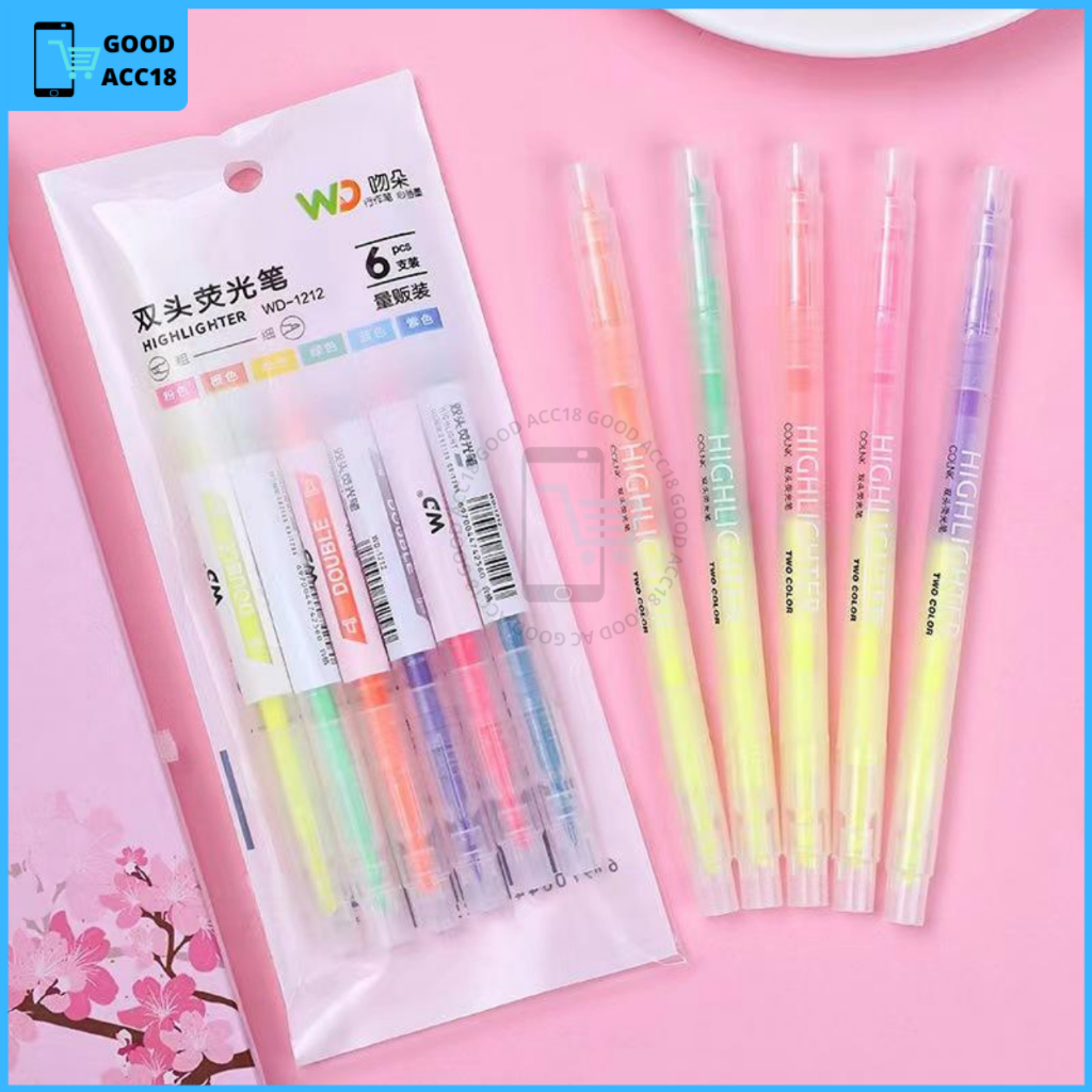 

Stabilo 2 Sisi Warna Warni 1 Pack Isi 6 Pcs Highlighter 6 Warna