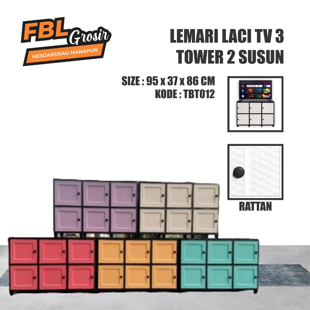 LEMARI PLASTIK MEJA TV/ LEMARI TRIPLE CABINET/ LEMARI TINGKAT MEJA TV