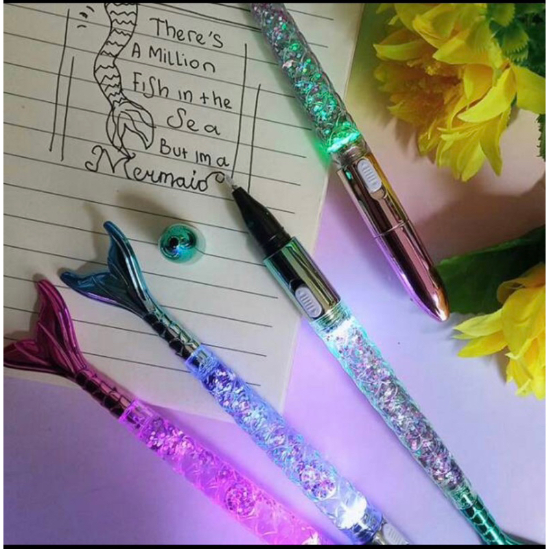 

Pulpen Gel Unik // Pulpen Ekor Mermaid Duyung dengan Air dan Gliter