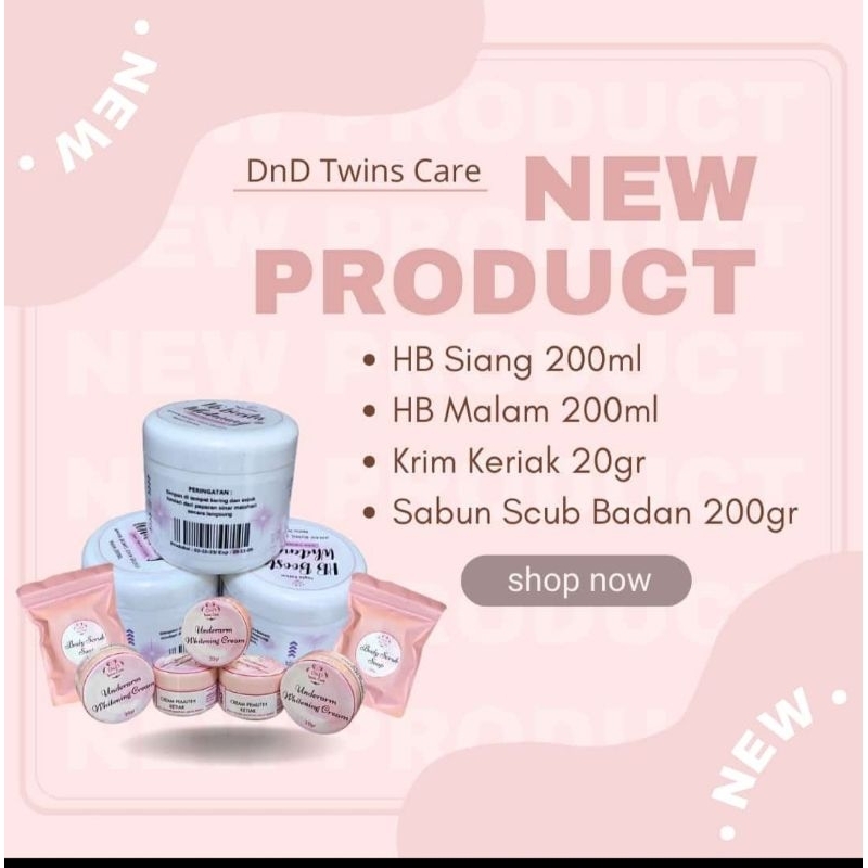 Hb bosster whitening dnd , body Scrub soap Dnd , Cream pemutih ketiak dnd