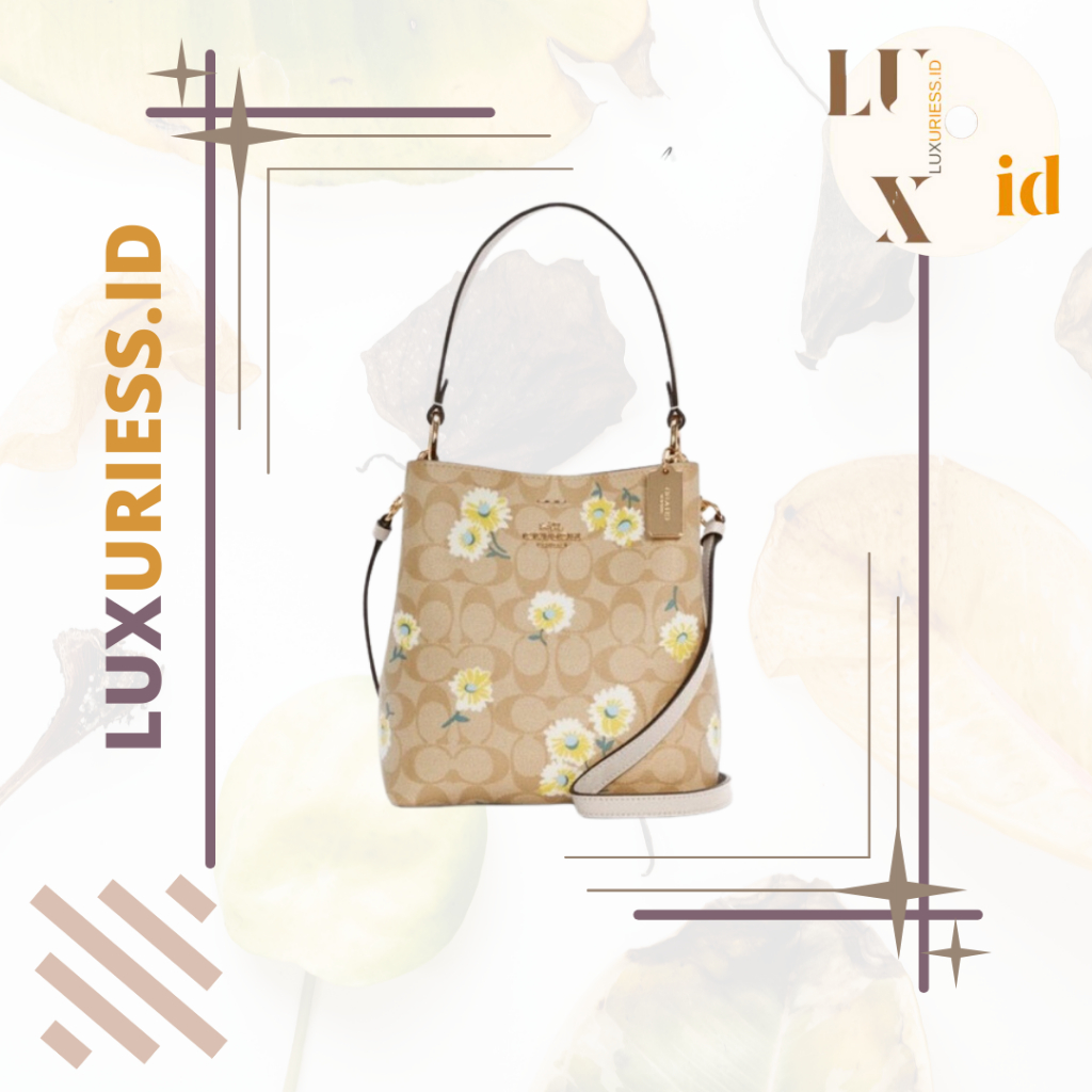 COACH SMALL TOWN BUCKET BAG IN SIGNATURE WITH DAISY PRINT