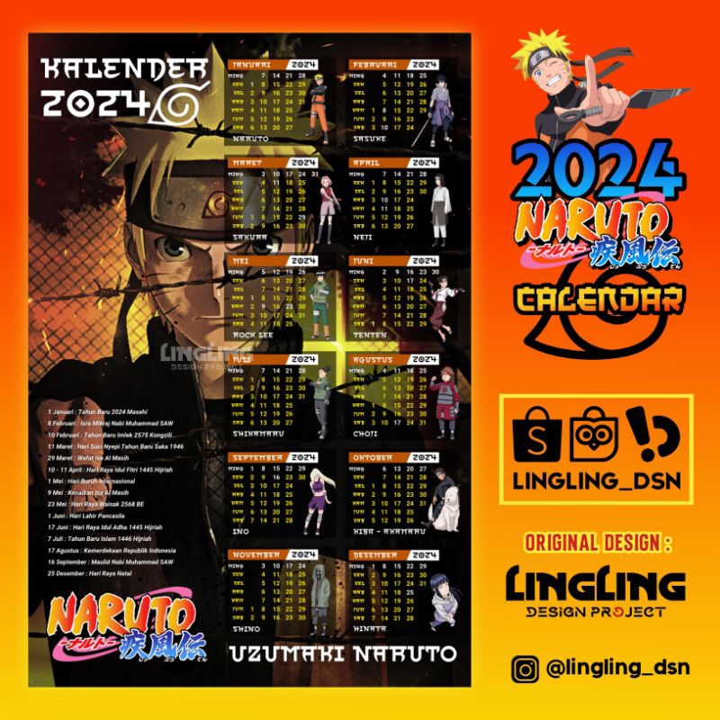 

Kalender Poster 2024 NARUTO, AKATSUKI - EXCLUSIVE DESIGN