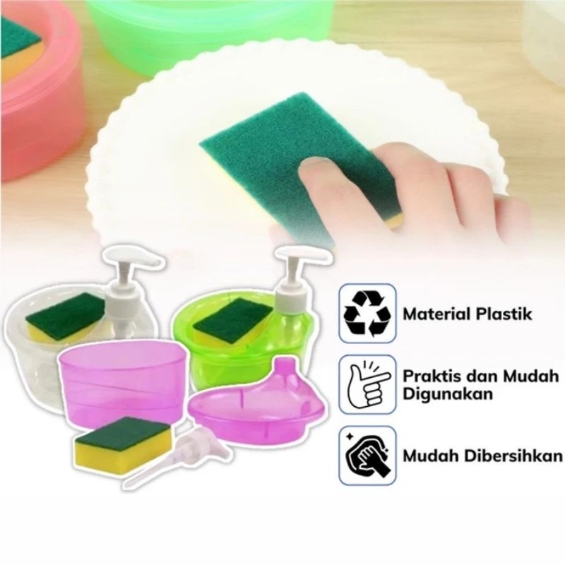 Tempat Sabun Cair Cuci Piring 1000 ML Model Mangkuk Bulat Soap Pump
