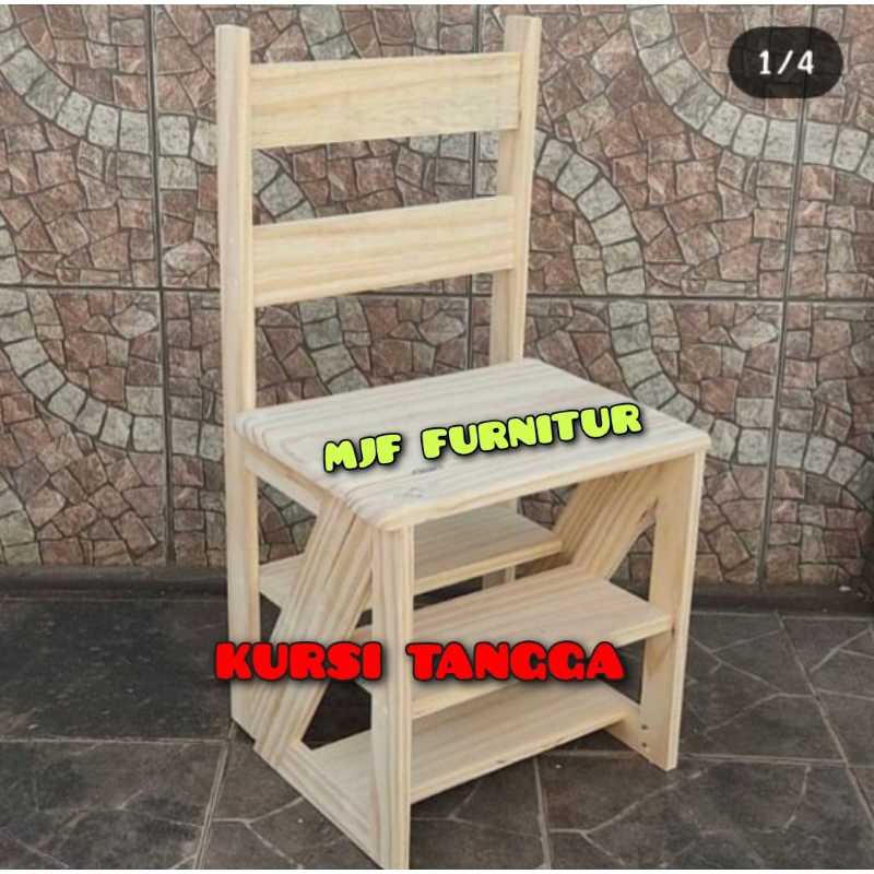 Kursi kayu tangga lipat/Kursi Tangga lipat kayu/Bangku lipat tangga/Bangku serbaguna/Bangku kayu/Kur