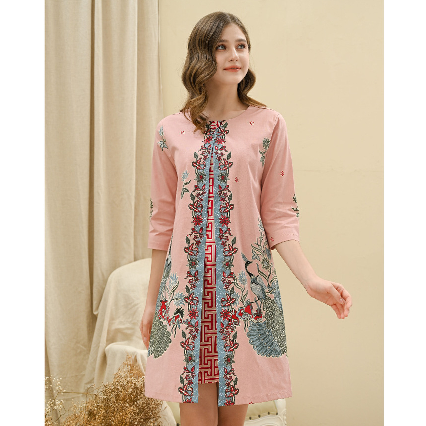 Dress Batik 252 BBB /Batik Wanita Modern /Dress Merah Imlek