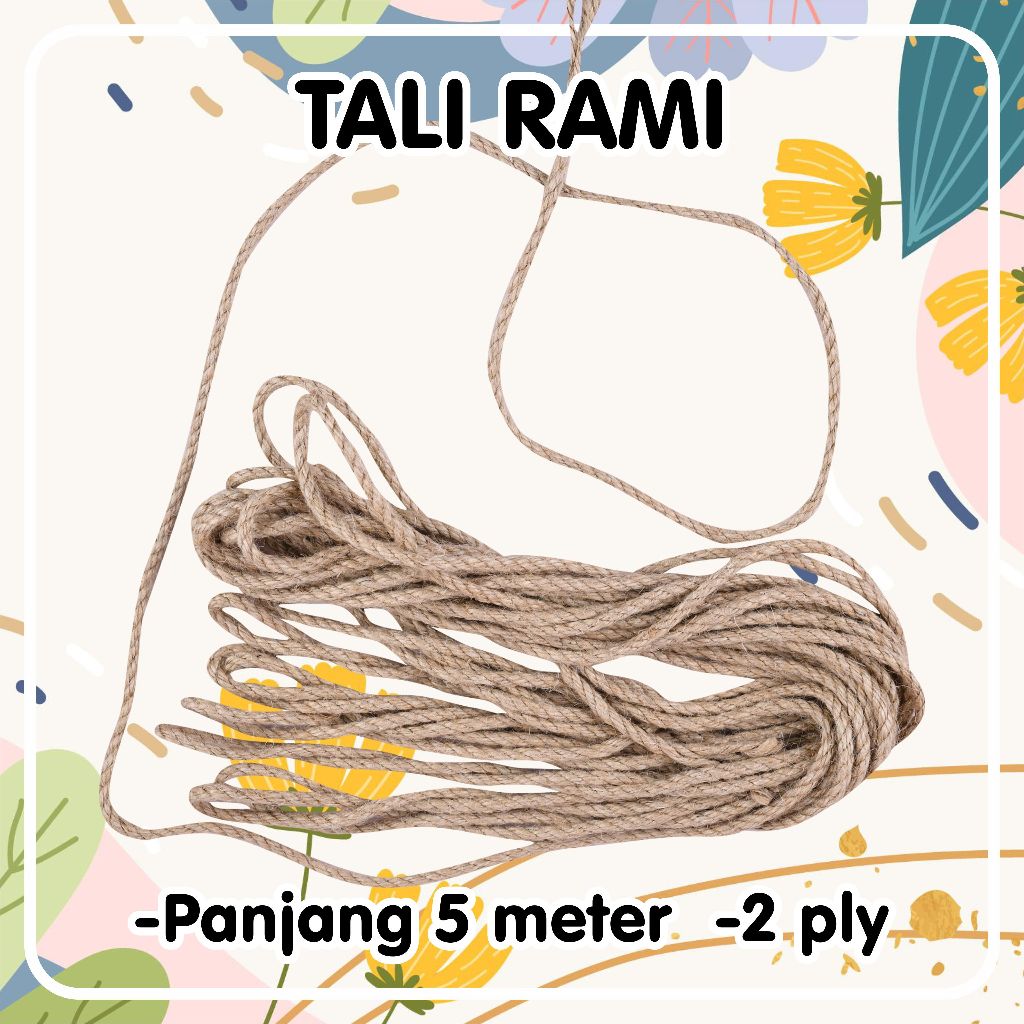 

Tali Rami 5 meter 2 Ply - Tali goni hampers
