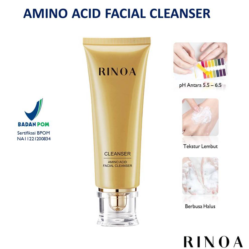 RINOA AMINO ACID FACIAL CLEANSER / SABUN PEMBERSIH WAJAH AMINO ACID BPOM CLEANSER