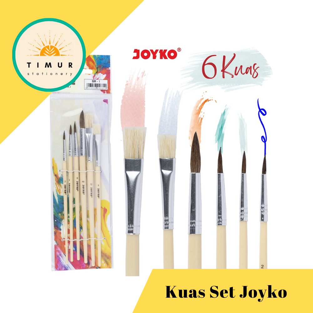 

Kuas Set Joyko BR-1 / Kuas Lukis Set isi 6