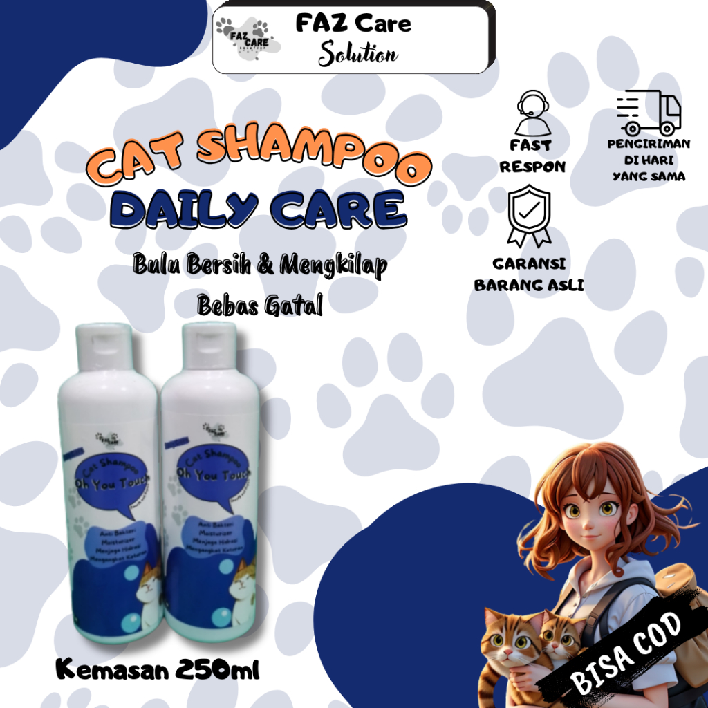 Cat Shampoo Sampo Kucing Oh You Touch 250ml Aroma Blueberry Shampoo Kucing Anjing Sampoo Kucing Anggora Persia Himalaya Segar Pembersih Bulu Pengkilat Bulu FAZ CARE