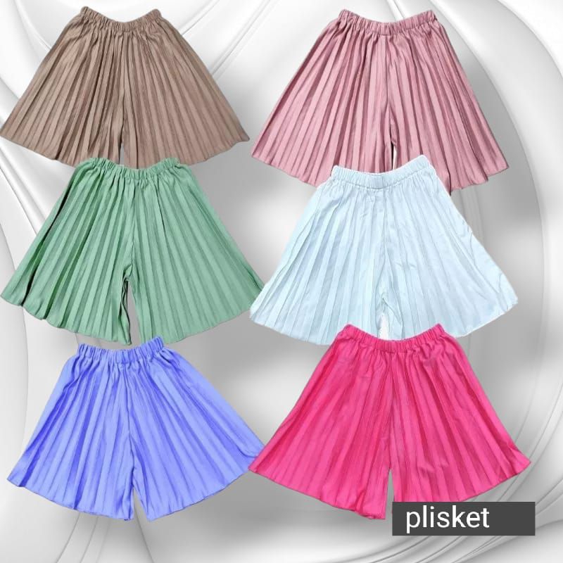 CELANA PENDEK ANAK PEREMPUAN PLISKET POLOS USIA 1 sd 12 tahun