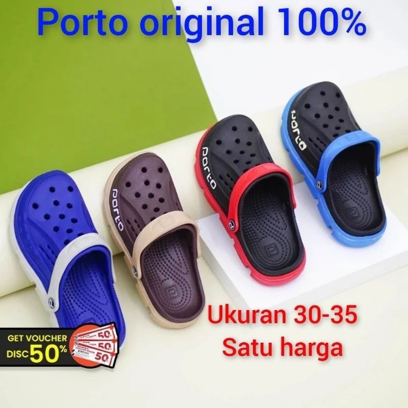 sandal sepatu slop baim anak laki2 porto 1006B size 30-35