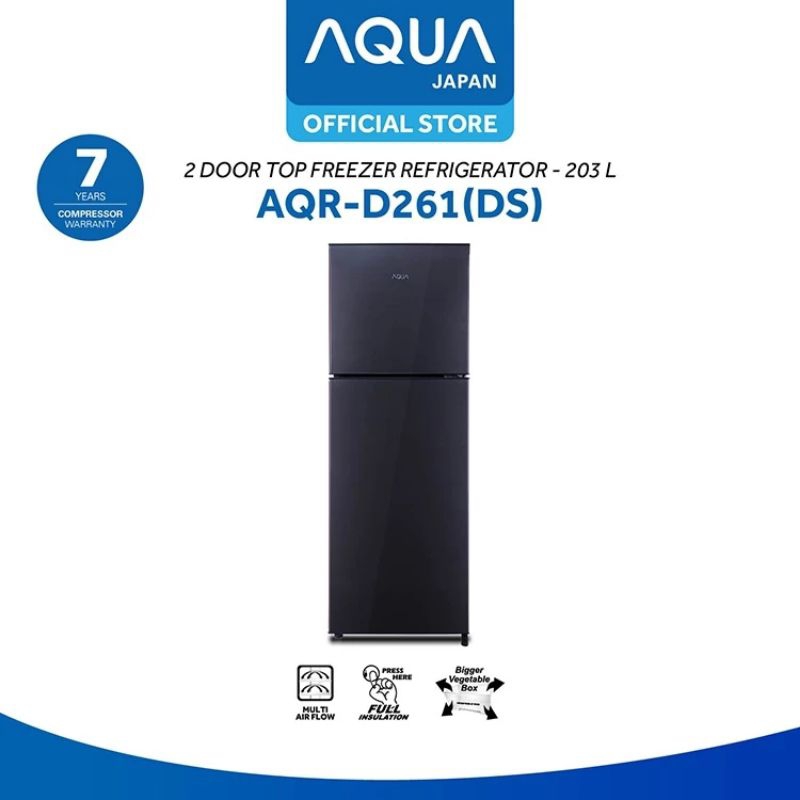 KULKAS 2 PINTU FREEZER ATAS AQR-D261 ds AQUA Japan