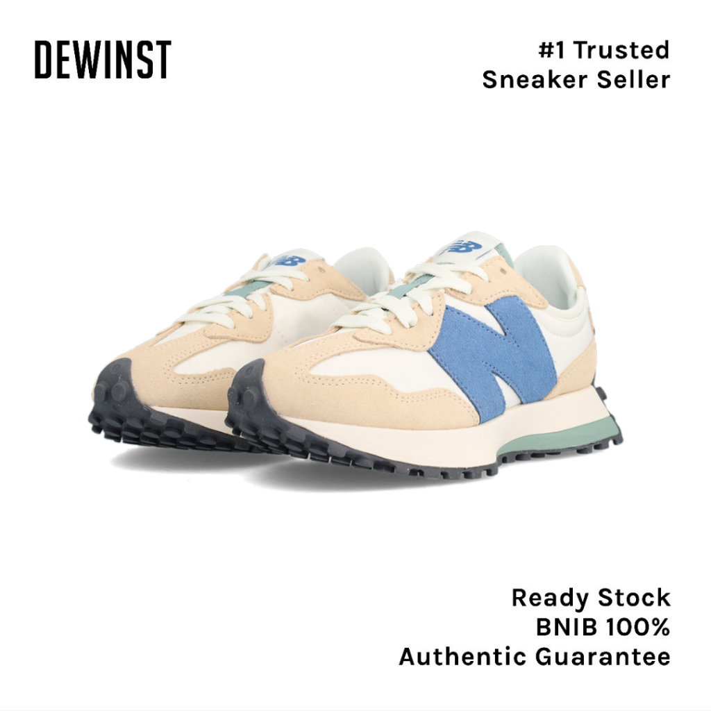 New Balance 327 White Logo Blue Womens