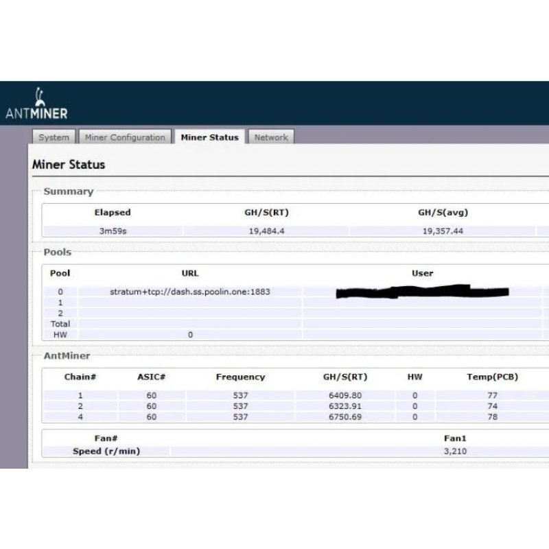 Bitmain Antminer D3 19.3GH/s - X11 Crypto MINER ASIC + PSU APW3++ 1600w