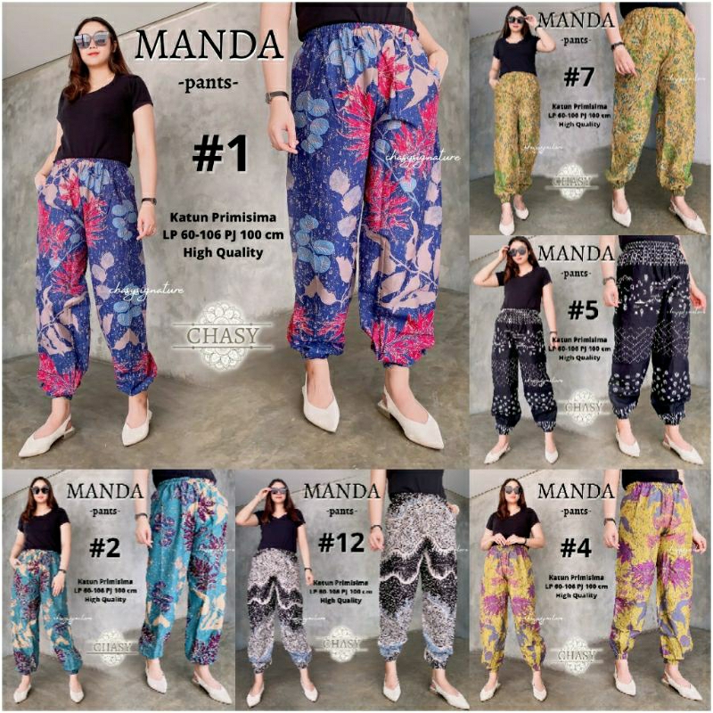 Manda pant Premium by CHASSY // 18.10 celana Harem Joger motif batik premium