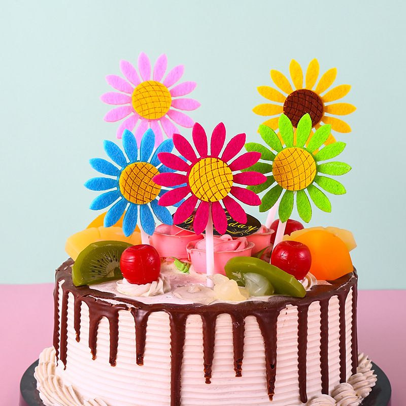 isi 50 Pcs Grosir Hiasan Kue Bunga Matahari / Dekorasi Model Bunga Matahari / Cake Topper Sun Flower