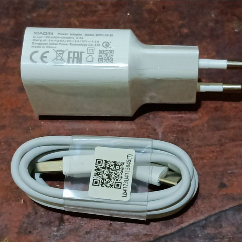 Charger Set POCO Redmi Xiaomi 18W + Kabel Type C Qualcomm QC 3.0 ORIGINAL 100% Garansi