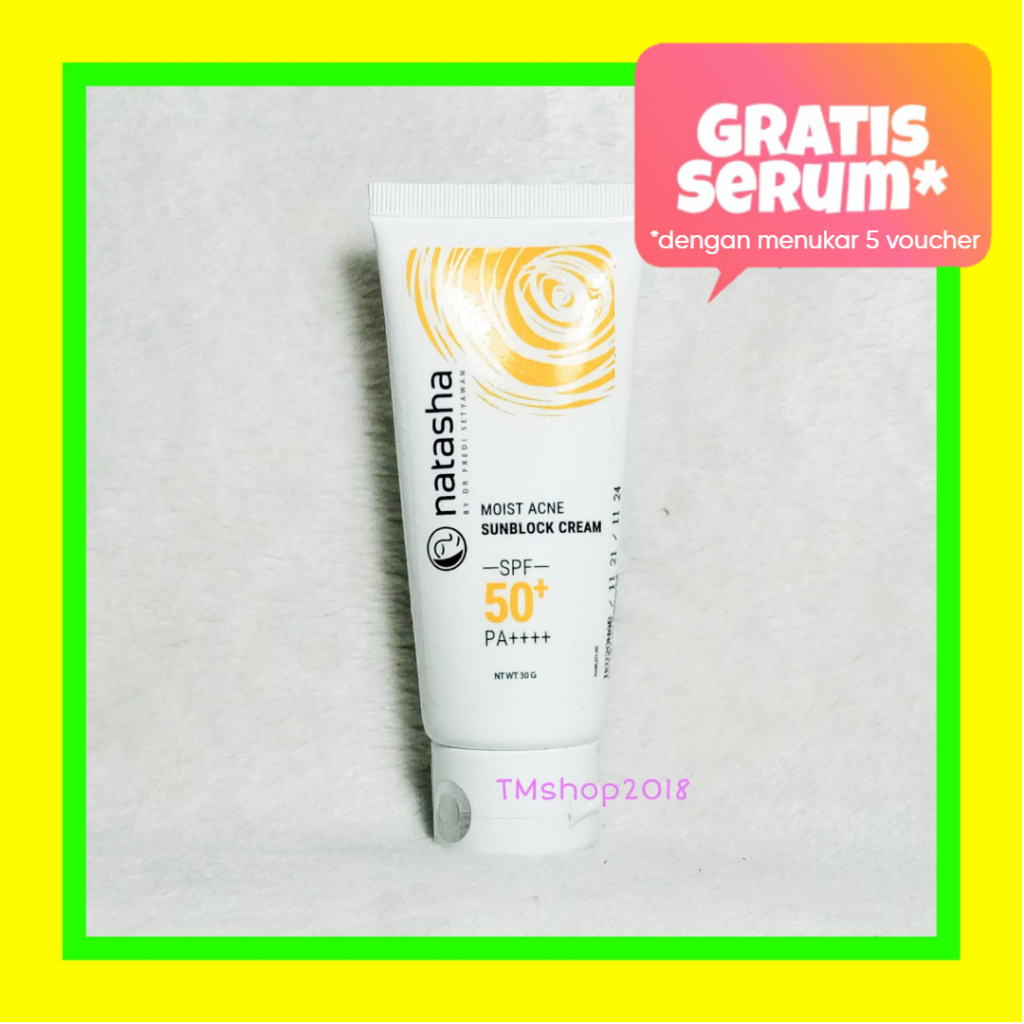 Natasha Skincare Moist Acne Sunblock SPF 50+ PA++++ 30 gram by dr Fredi Setyawan Original Tirai Suns