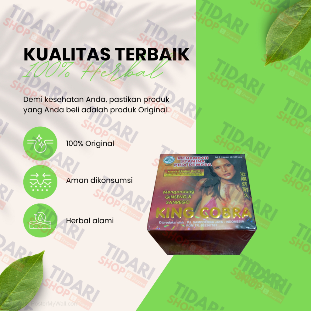 Suplemen Jamu Kesehatan Herbal Kapsul King (Cobra) Original Obat (Kuat) Dan Vitalitas Pria
