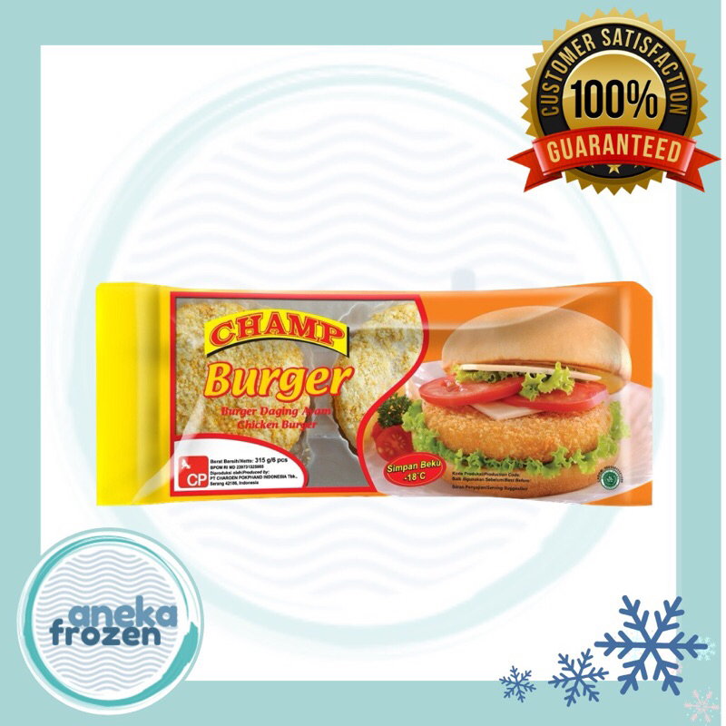 

champ burger ayam isi 6 pcs aneka frozen malang