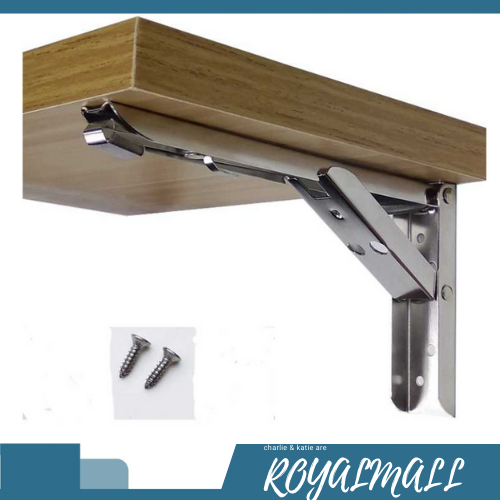 Bracket Engsel Folding Max Load 65kg 14 Inch 2 PCS / Brakcet Braket Brecket Penyangga Engsel Siku Am