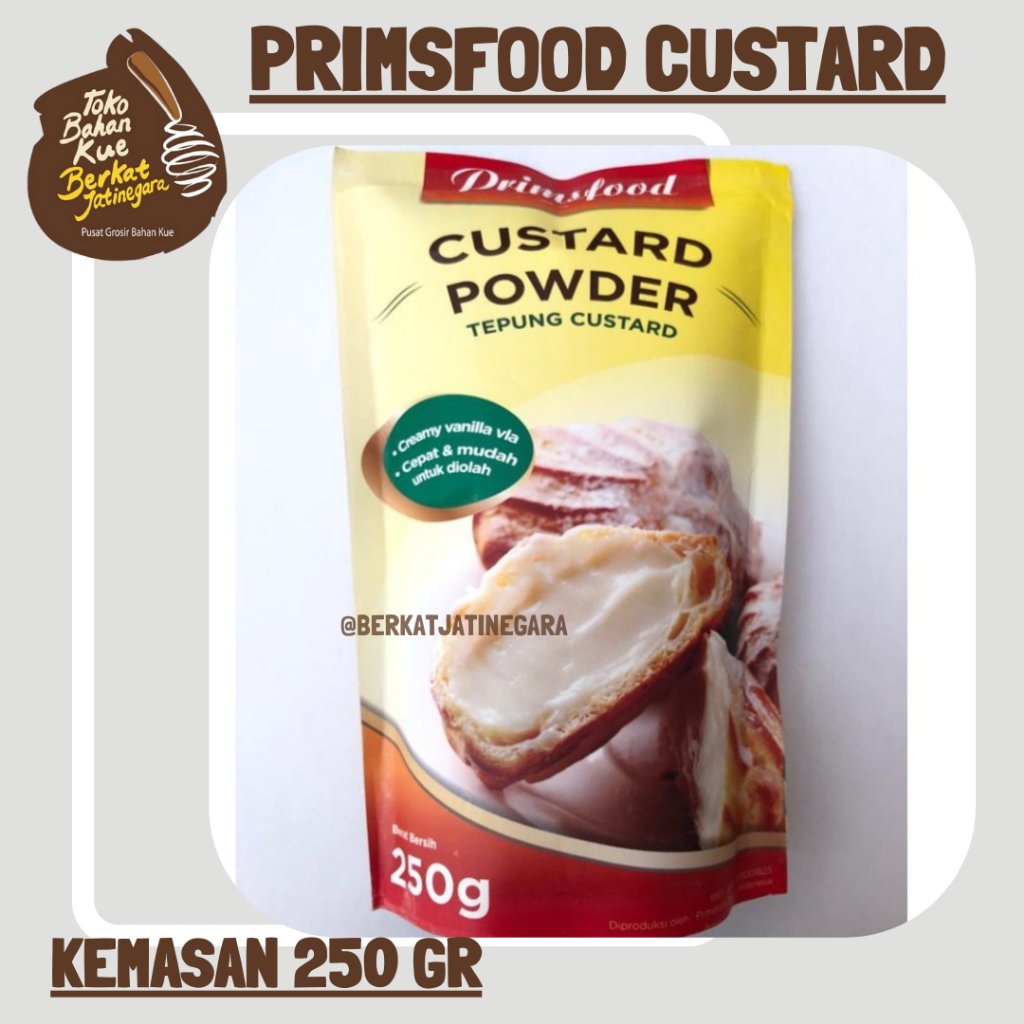

TEPUNG CUSTARD POWDER/VLA PREMIX/VLA INSTAN KEMASAN 250 GR PRIMSFOOD/ CTN