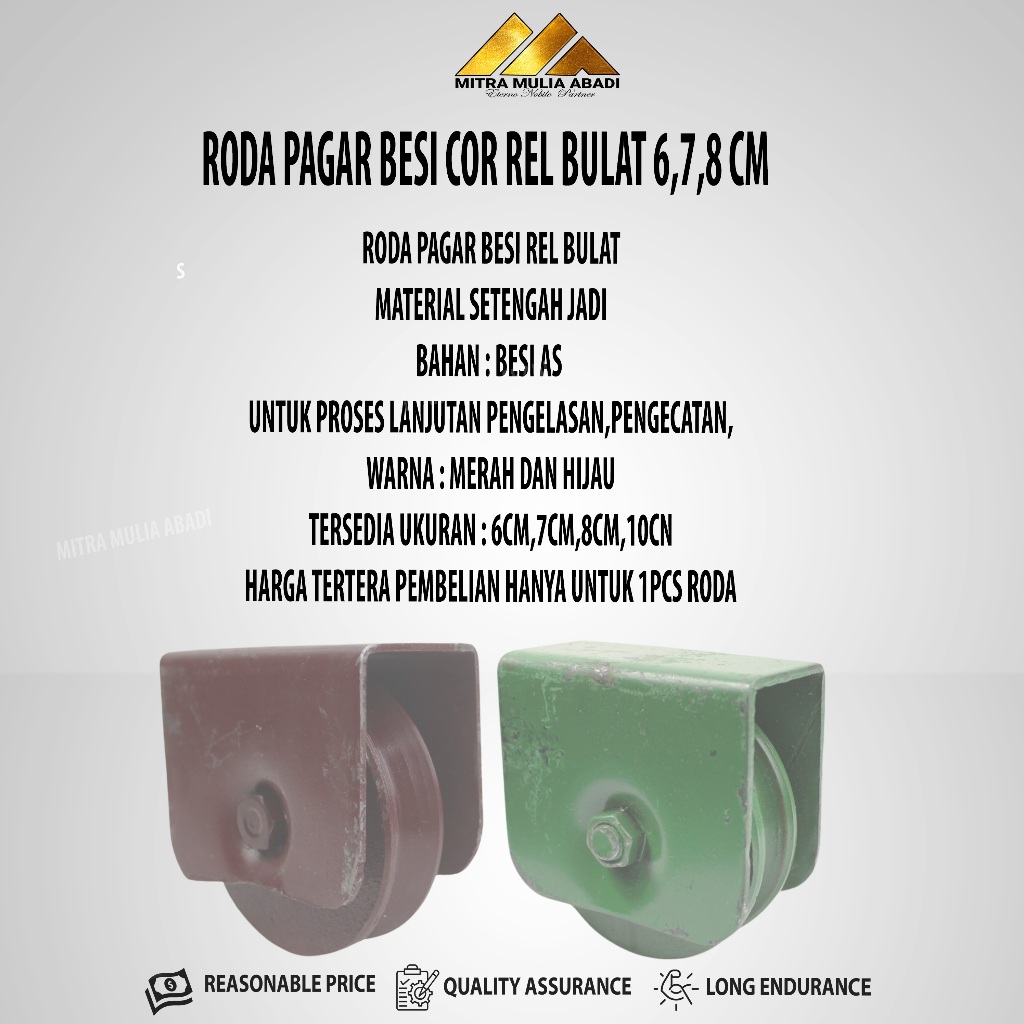 ID RODA PAGAR BESI AS SUPER REL BULAT / RODA PAGAR BESI GERBANG/ PINTU BESI/ PINTU LIPAT