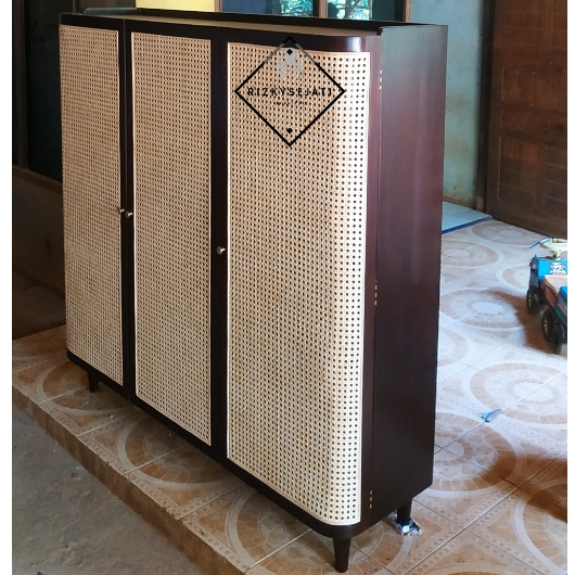 lemari pakaian rattan kayu jati grade A