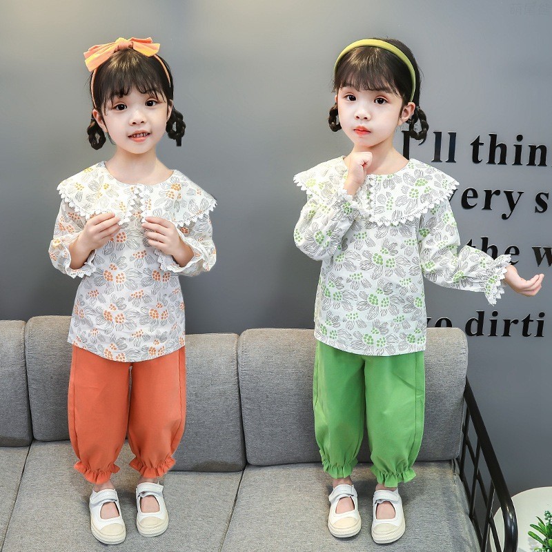 Setelan Baju Anak Perempuan  Usia 2 - 7 Tahun / Korea Fashion Girl / STLNG11 TFLOWER