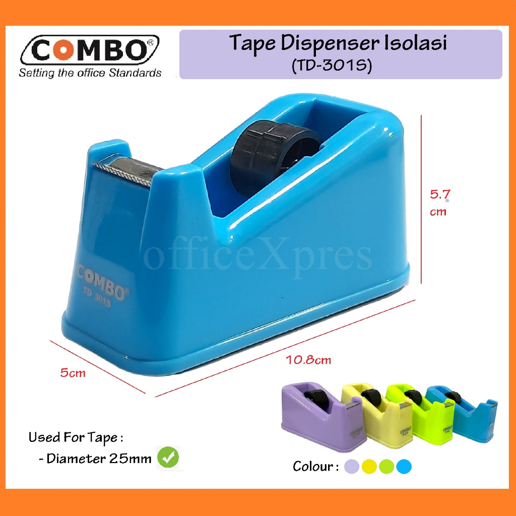 

Tape Cutter / Tape Dispenser Isolasi / Dispenser Meja TD-301S COMBO / Tape Dispenser Solatip / Tempat Isolasi