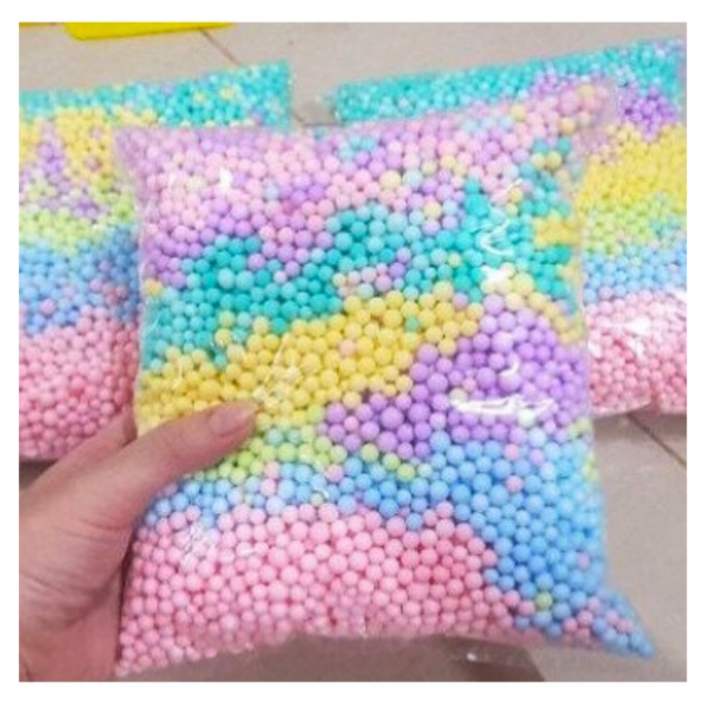 BALL (bola gabus) Butiran Styrofoam Mutiara Untuk Toping Slime, Hisan Kotak GIFT HAMPERS BOX PACKING