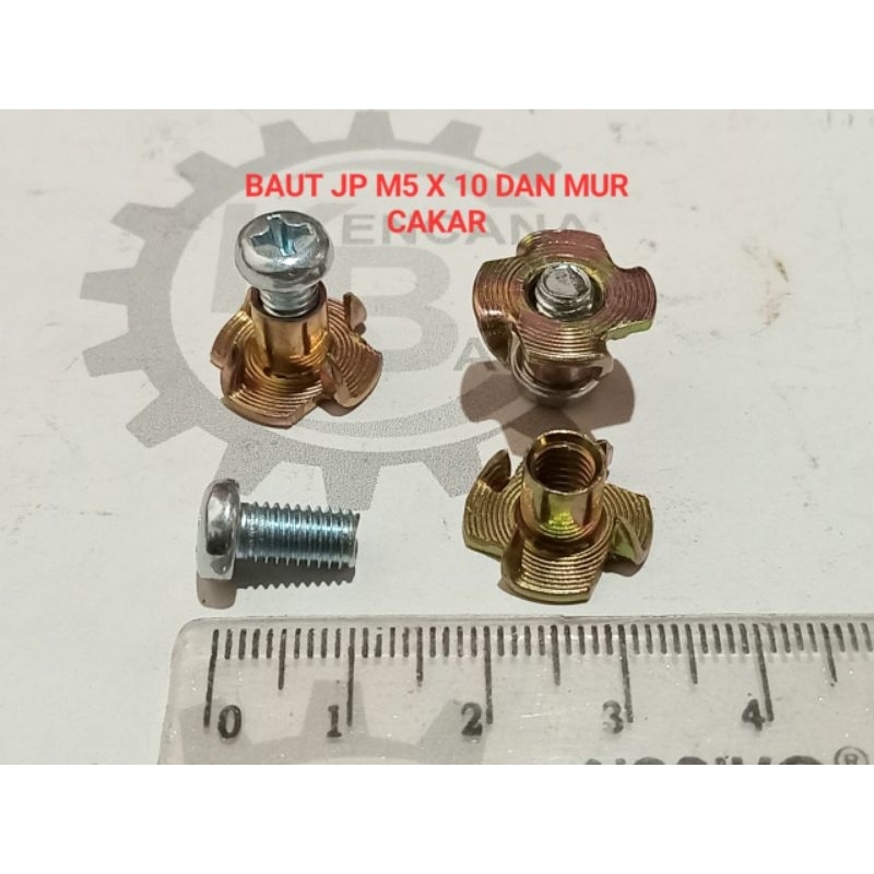 BAUT JP M5 X 10 MM GALVANIS DAN MUR CAKAR / BAUT SPEAKER KUNCI OBENG PLUS