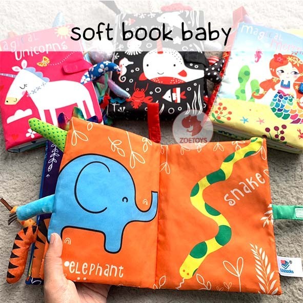Zoetoys Soft Book Baby Newborn - High Contrast | Baby Contrast Soft pillow Book buku bantal cerita b